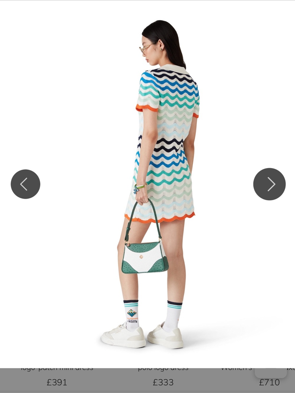 Casablanca Striped Wave Knit Dress in Blue and White great for tennis - Picture 3 of 6